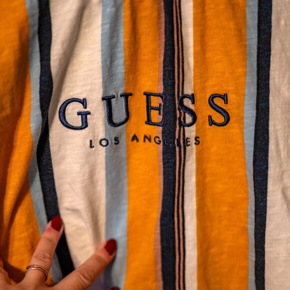 GUESS Originals Striped Cropped Tee – Multi-Color (No Size Tag) - Picture 2 of 4
